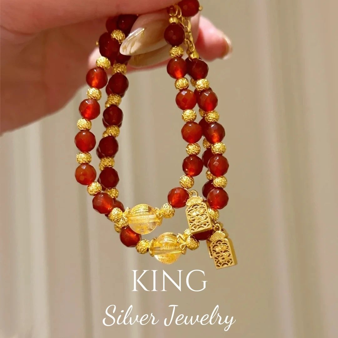 925银手链 King银饰新年正当红红绳银手链手工气质轻奢小众