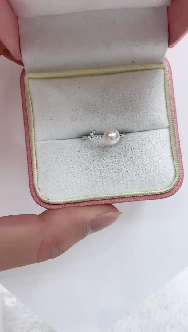 【闪购商品】海水珍珠戒指银S925镶嵌海水珍珠戒指