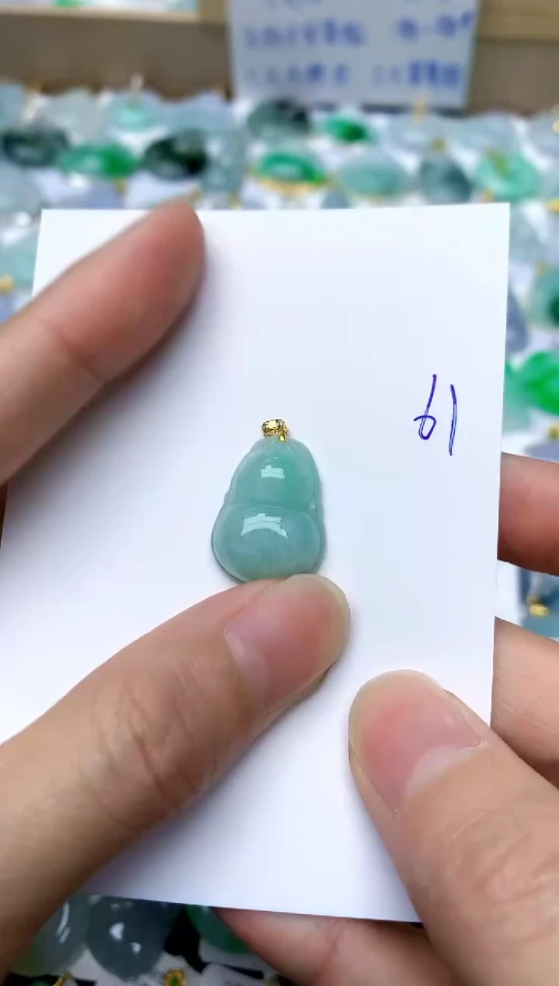 【闪购商品】翡翠颈饰18K金镶嵌61天然A货翡翠