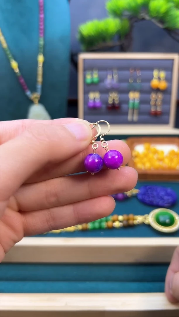 【闪购商品】苏纪石（舒俱来）耳钉14K金镶嵌E05