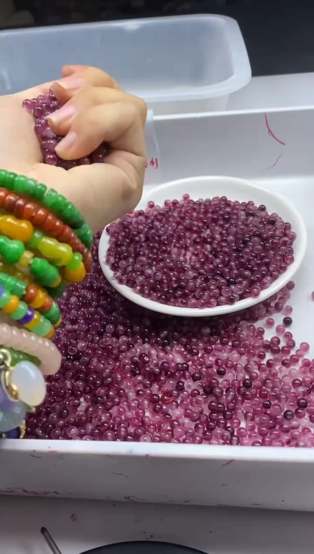 未镶嵌颈饰碧玺w2977卢比莱粉碧玺4mm*100颗