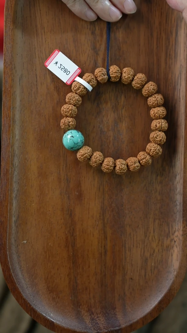 手串菩提未镶嵌湖北原矿绿松石(不含绳)YXH-025