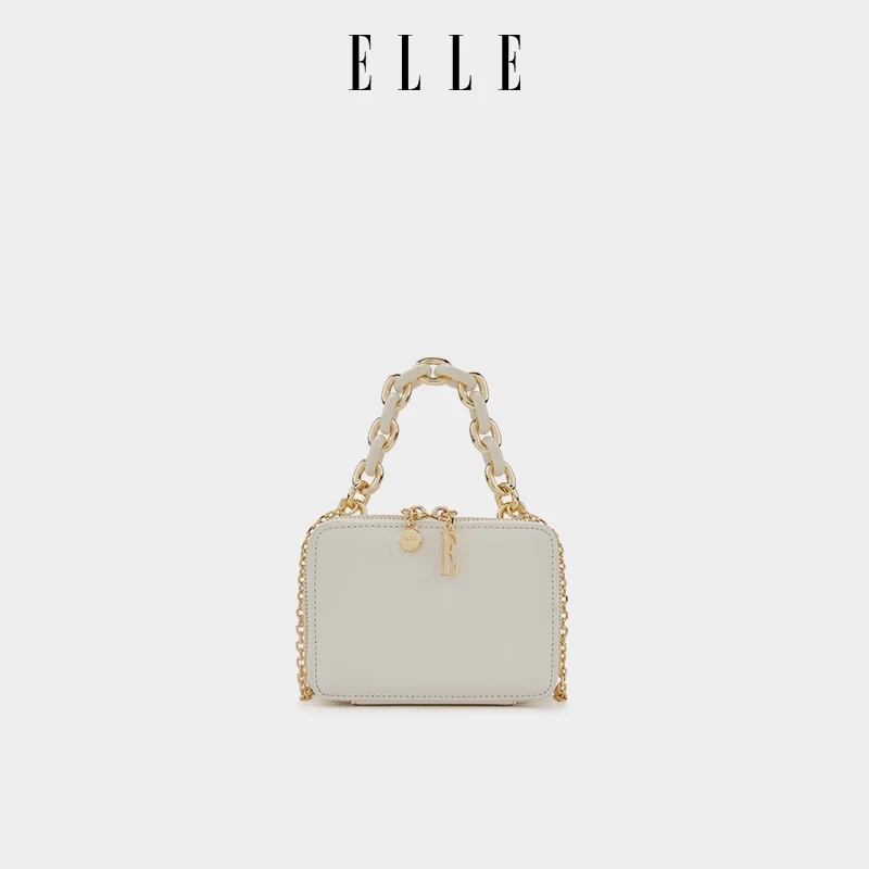 ELLE新款【奶油布丁】女士手提斜跨多巴胺包简约百搭女包25099