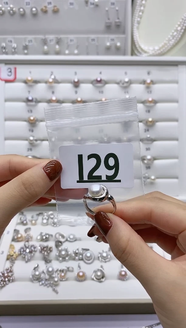 银S925镶嵌无淡水珍珠君*岩I29