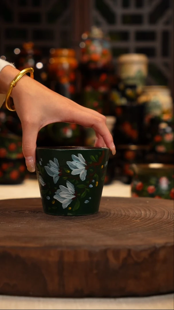 油画    手绘釉下彩杯子