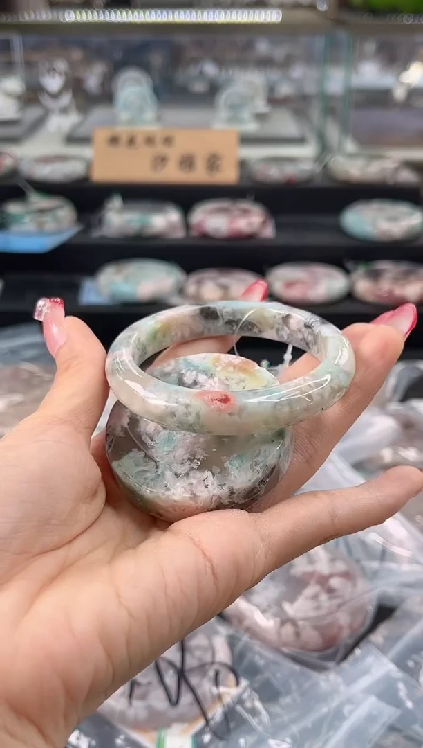 未镶嵌手镯石英质玉54--55圈口（赠品镯心）S987071