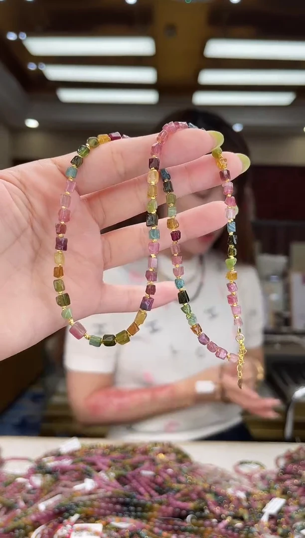 /未镶嵌碧玺方糖项链多样性发货