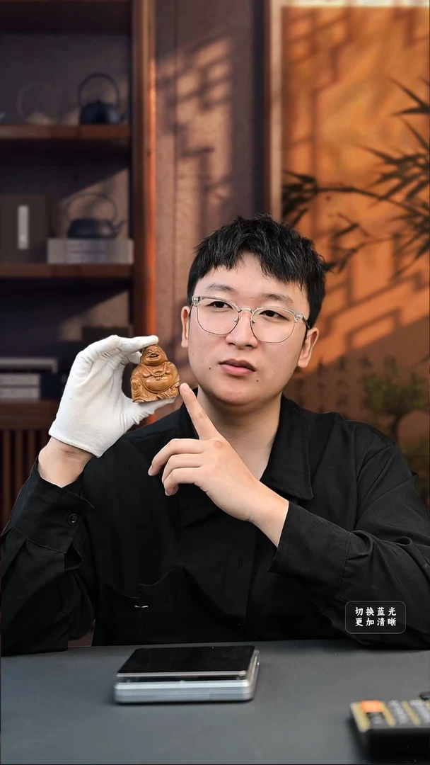 檀香木其他工艺品弥勒 63克  2号