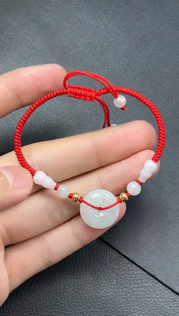 未镶嵌挂件翡翠平安扣手绳