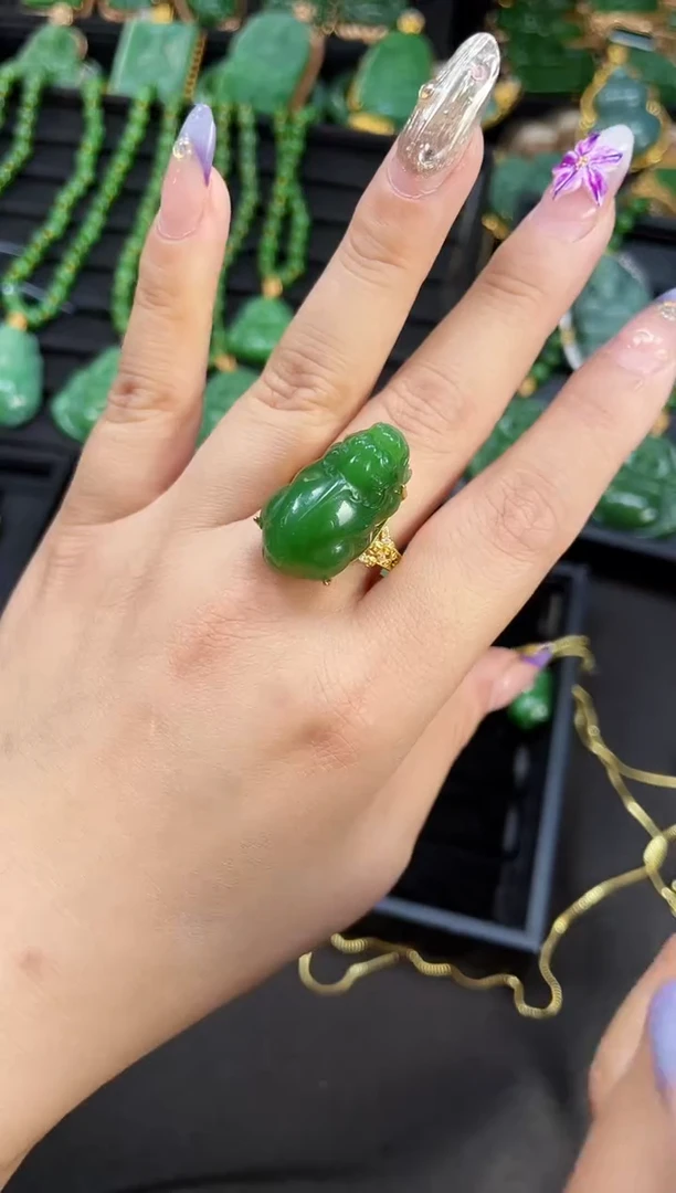 【闪购商品】和田玉戒指银S925镶嵌多样性发一