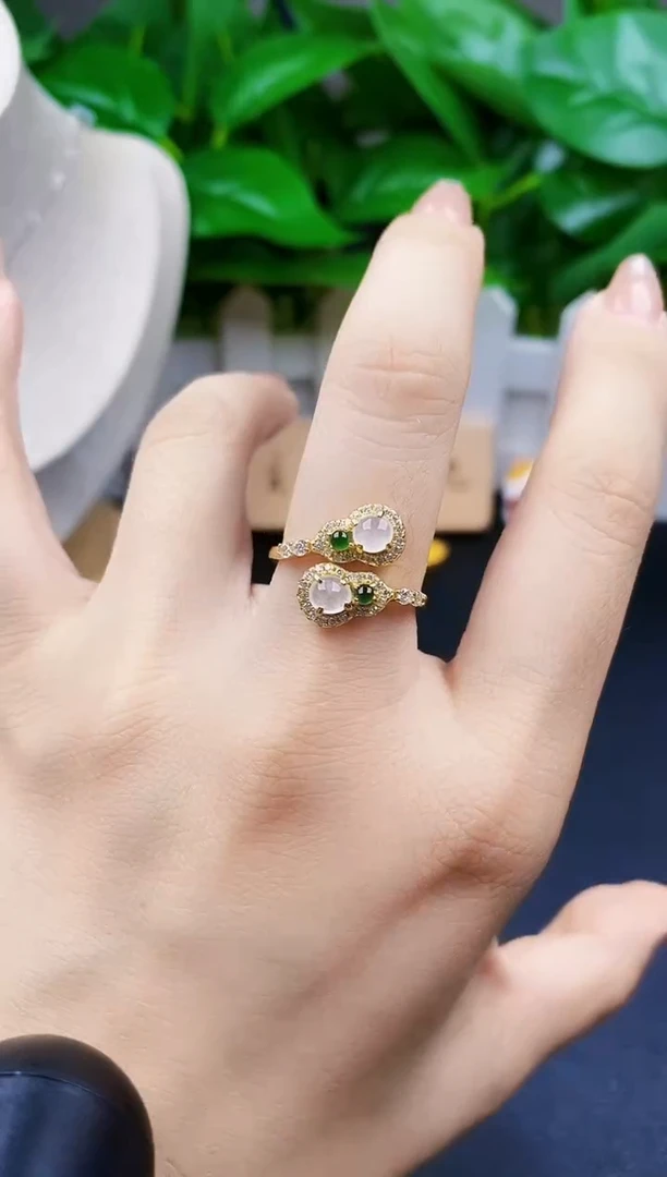 翡翠戒指银S925镶嵌12