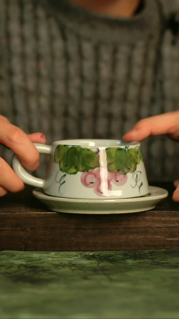 釉下彩手工手绘瓷器青诗集手工手绘瓷器