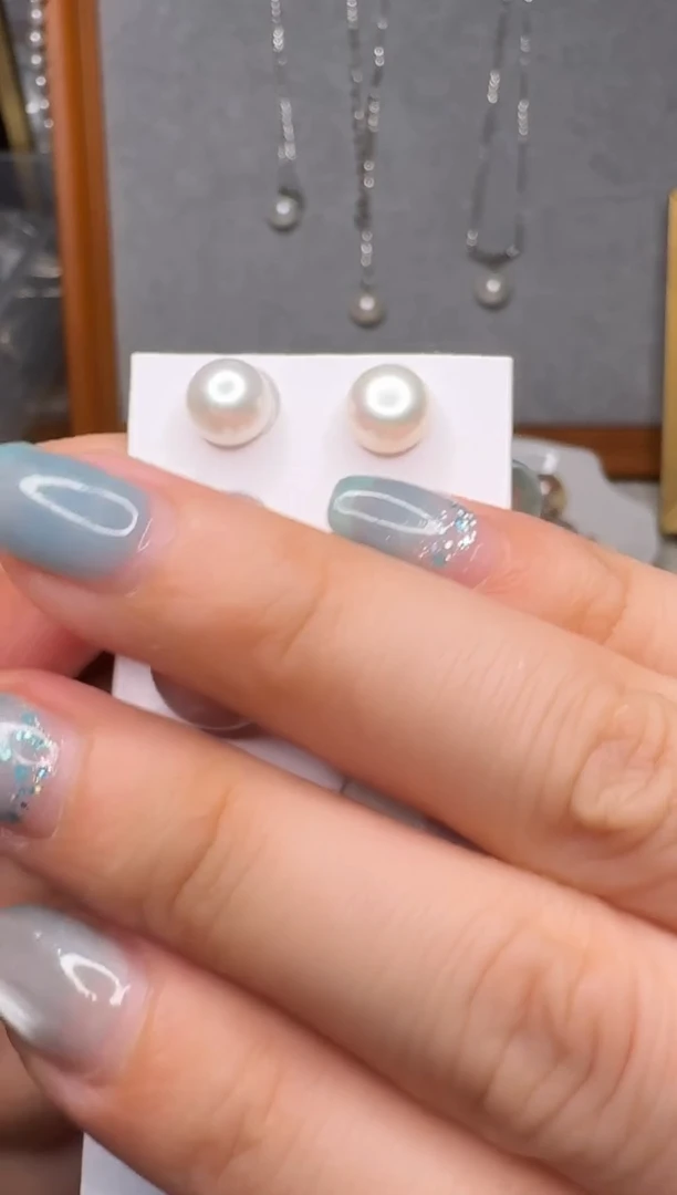 银S925镶嵌淡水珍珠耳饰3号亏本高胖耳钉