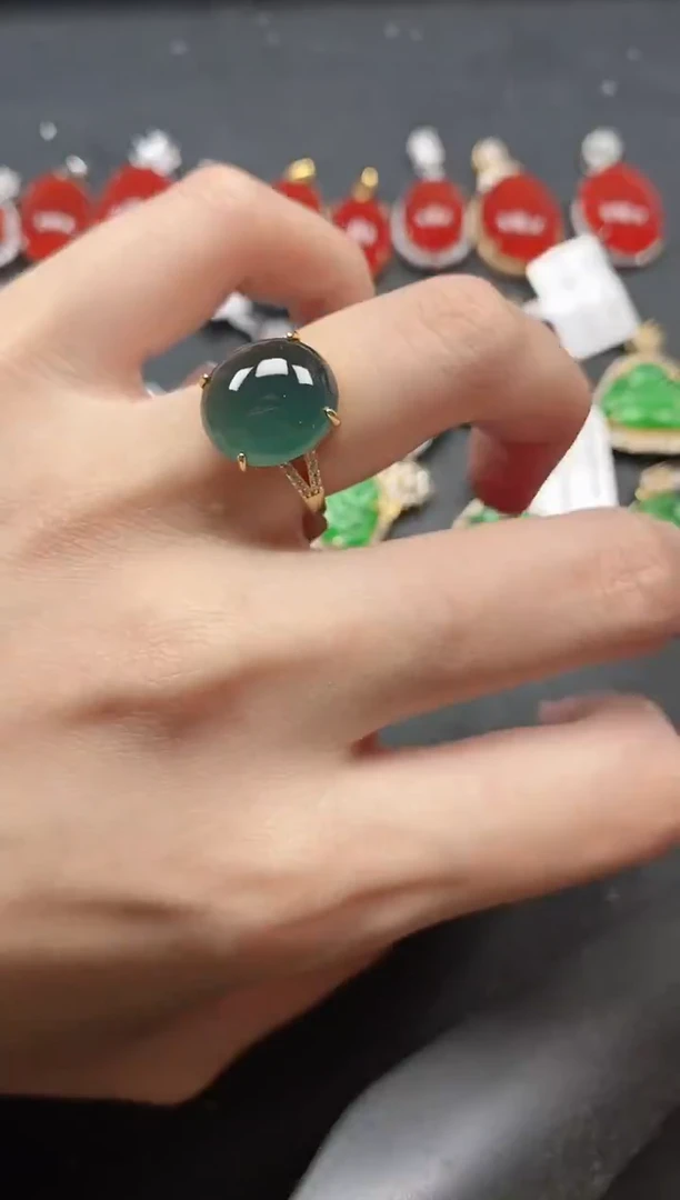 银S925镶嵌戒指翡翠51511