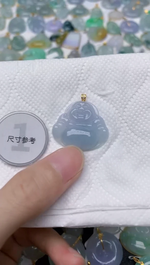 翡翠18K金镶嵌颈饰天然A货翡翠