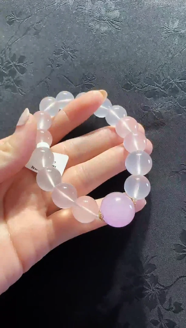 18K金镶嵌手串水晶粉晶