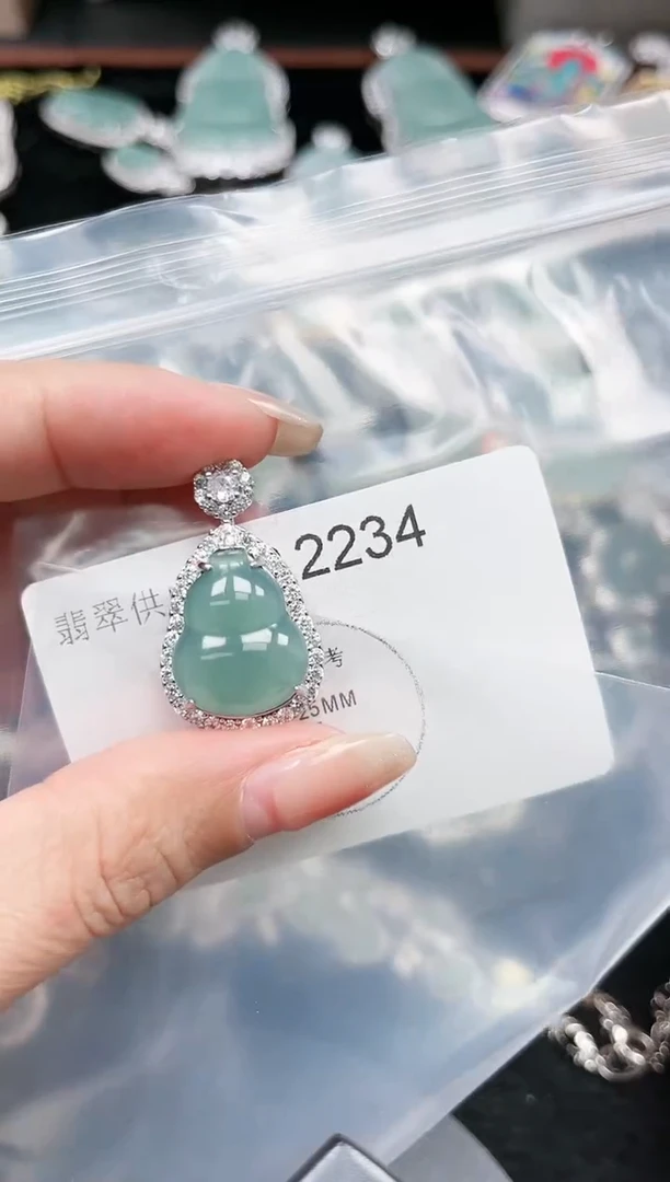 【闪购商品】翡翠颈饰未镶嵌赠皮绳2234