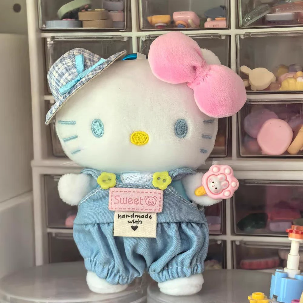 蓝色牛仔背带可爱风手工日式便携款带子款儿童节六一礼物包包挂件