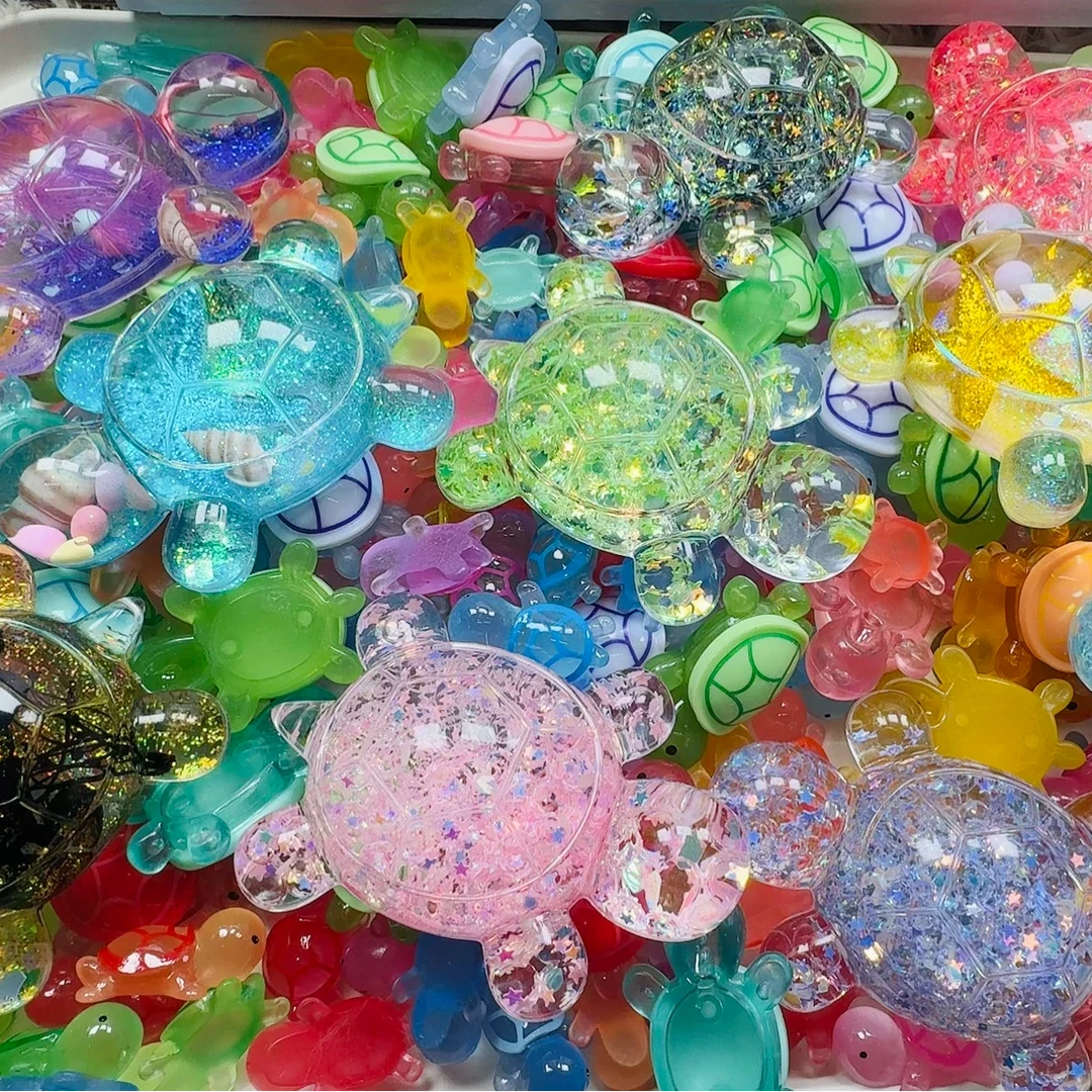 【直播乌龟推推乐】 4.5CM夜光入油乌龟树脂塑料DIY配件小摆件 混推