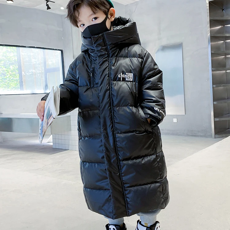 【现货现发】冬季连帽单色经典黑色长款潮流炸街羽绒服K234YRF3703