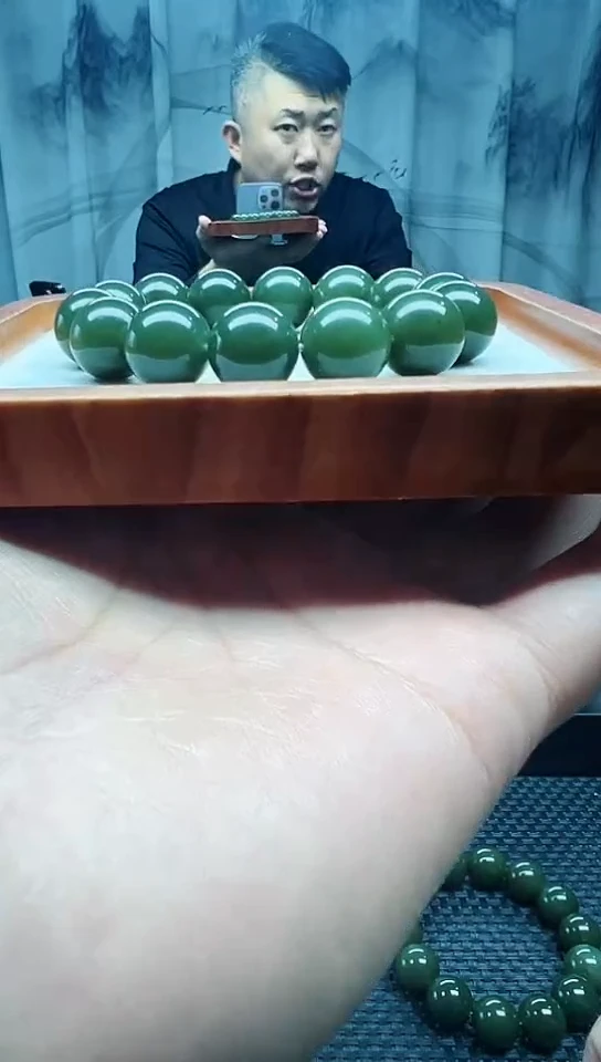 未镶嵌手串和田玉若羌青黄口卡16纯天然拍一发一