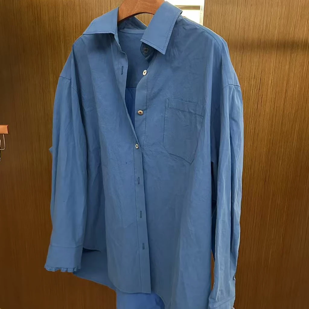 【海港漫步】中长款宽松衬衫慵懒风时尚百搭显白休闲女上衣