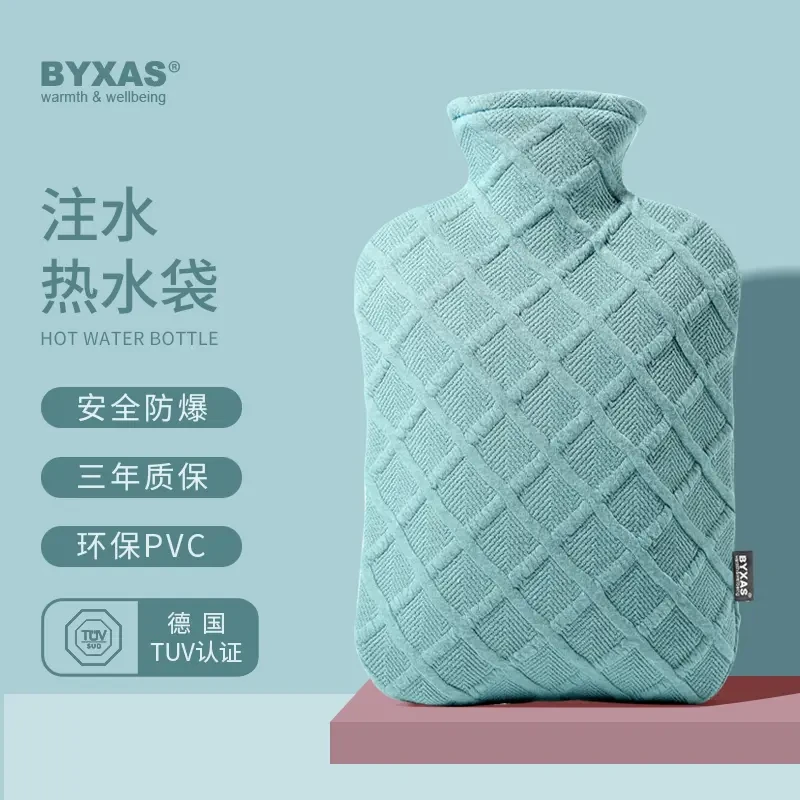 洛诺兔德国品质热水袋注水暖水袋毛绒暖手宝保暖北欧款防爆手袋