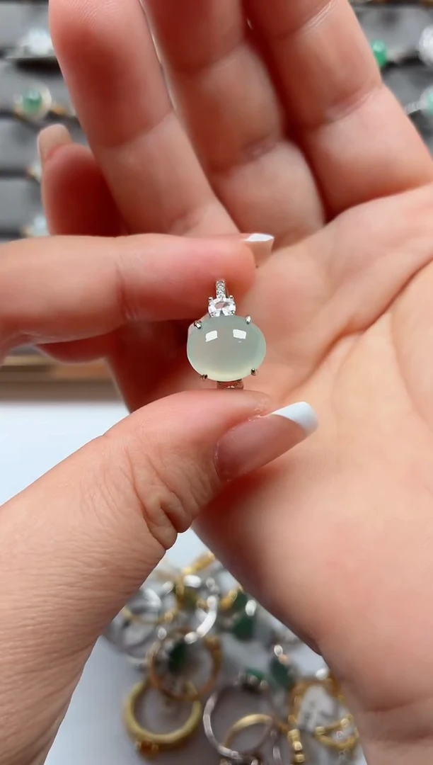 银S925镶嵌戒指翡翠.