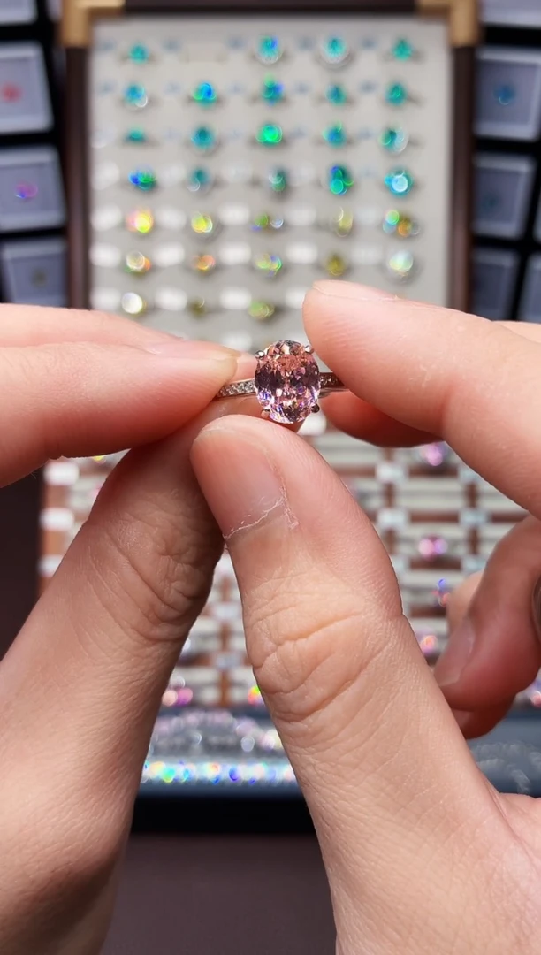 戒指彩色蓝宝石银S925镶嵌1888