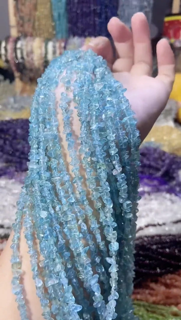 未镶嵌珠宝半成品水晶小蓝磷灰