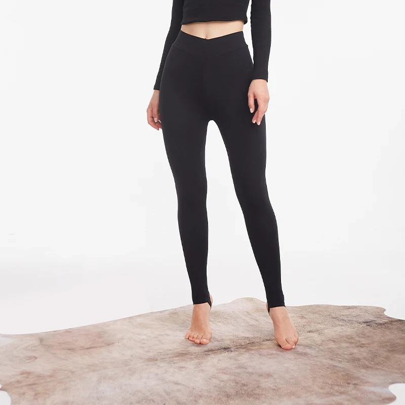 秋凝冬季女士桑蚕丝加厚高腰丝绵打底保暖裤222104