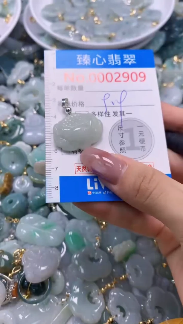 翡翠未镶嵌颈饰含绳0002909