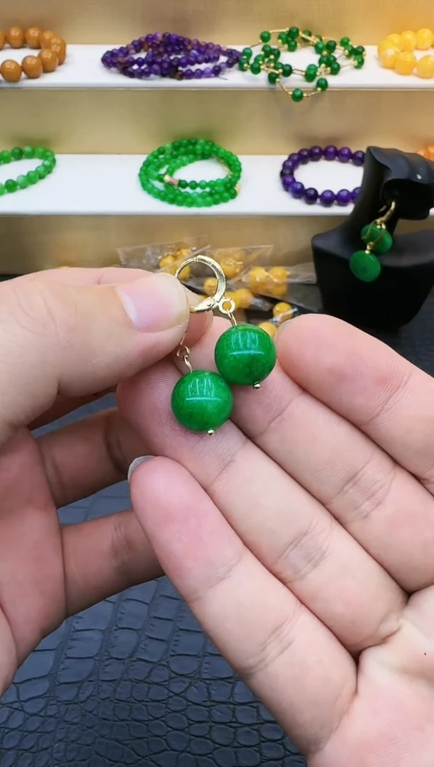 【闪购商品】翡翠耳饰14K金镶嵌128