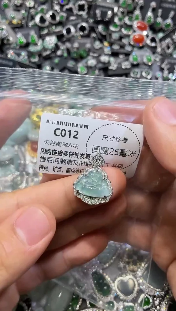 翡翠未镶嵌颈饰C012吊坠