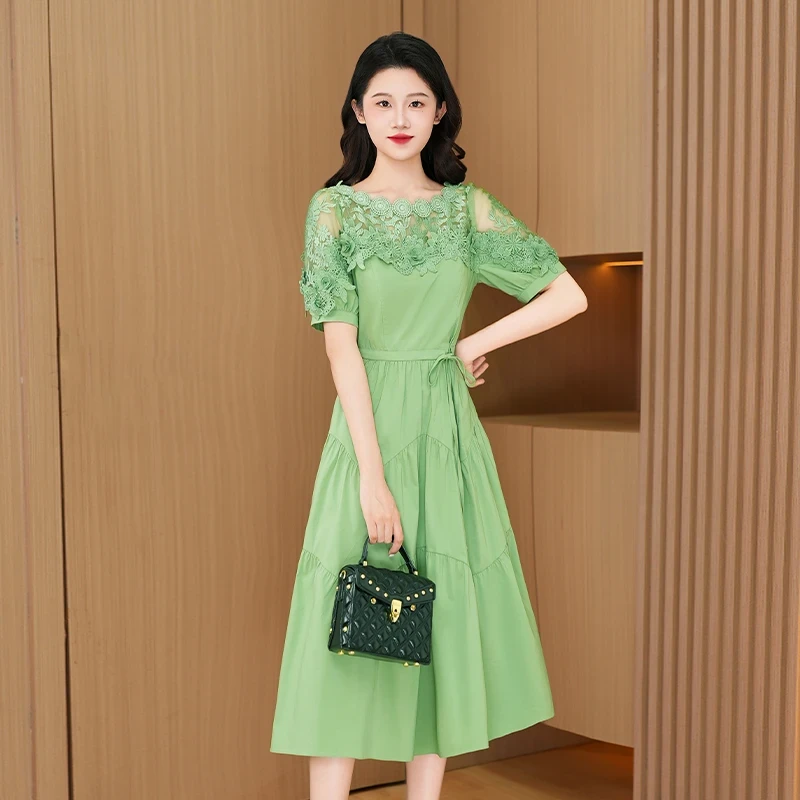 拉夏贝尔女装连衣裙子2025夏季名媛气质轻奢小众高级感奢华职业装