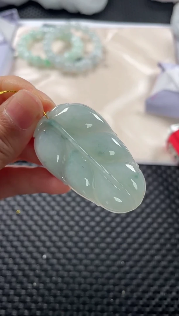 颈饰未镶嵌翡翠基地发货H 6471 叶子