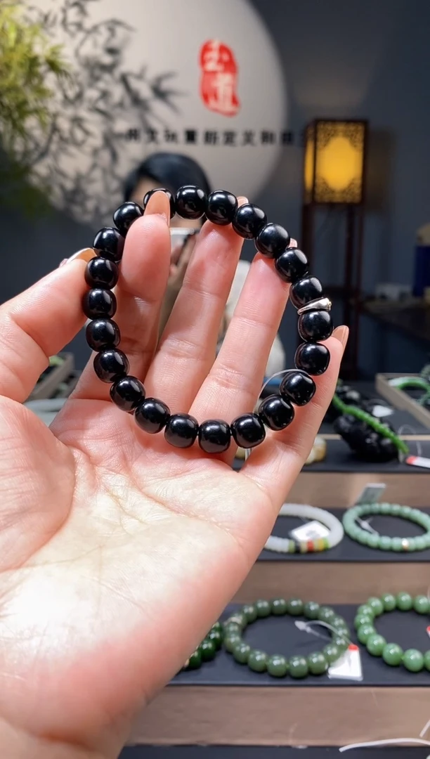 手串未镶嵌和田玉10mm塔青老型手串