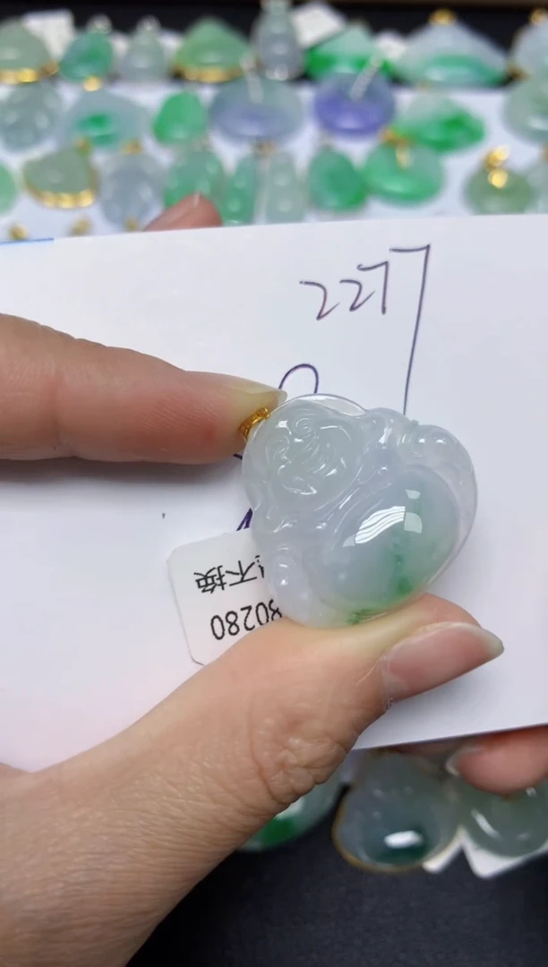 【闪购商品】翡翠颈饰18K金镶嵌 天然翡翠A货