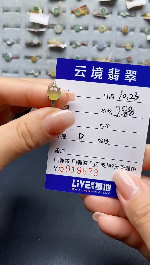 银S925镶嵌戒指翡翠9673