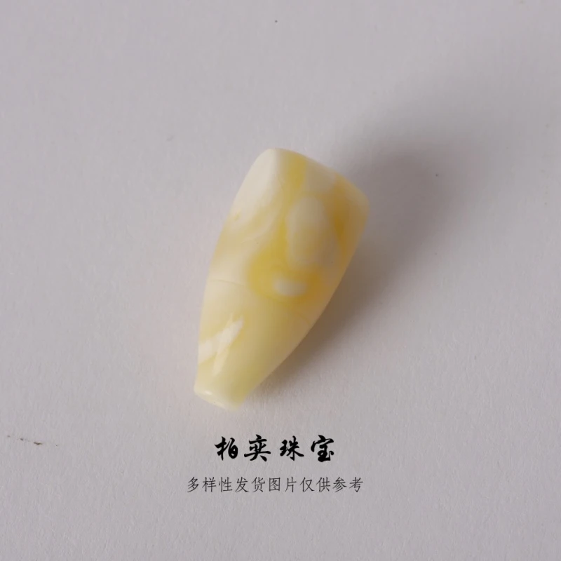 天然原矿俄料蜜蜡精工三通佛头文玩配珠串珠11.1*24.9*12.8