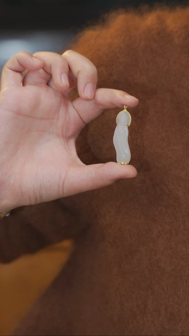 【闪购商品】和田玉吊坠(不含链)18K金镶嵌吊坠