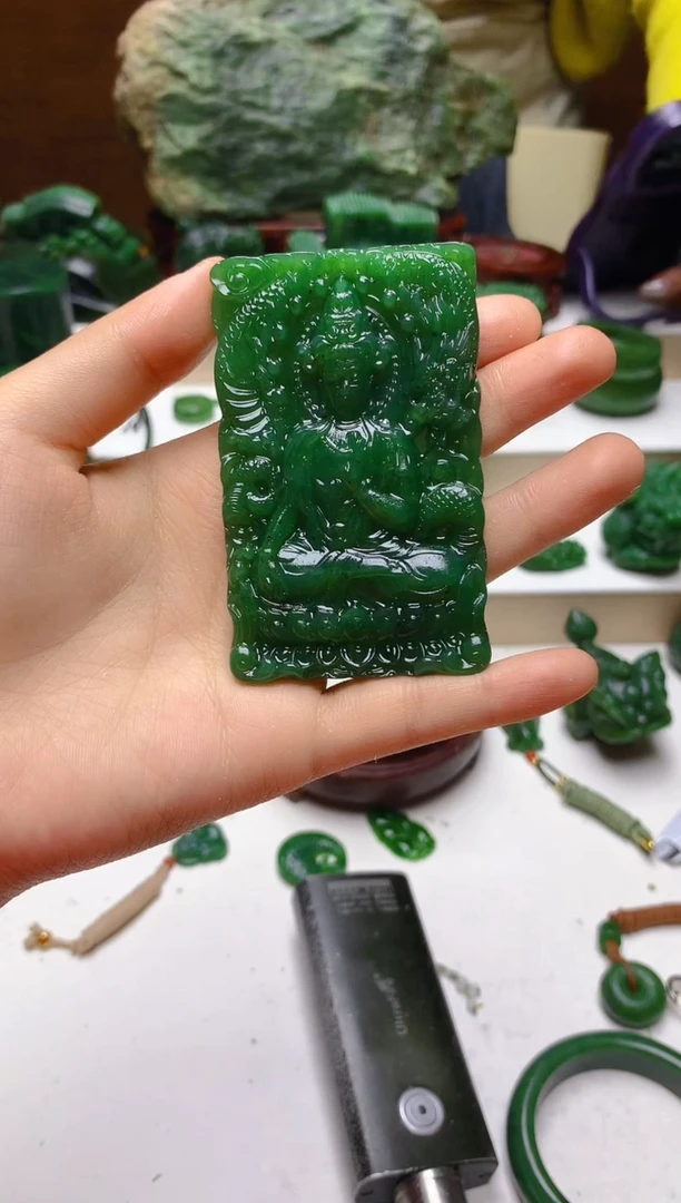 未镶嵌和田玉（碧玉）珠宝半成品随机发货