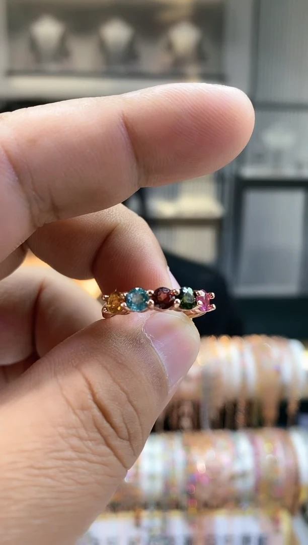 银S925镶嵌戒指碧玺354354354354