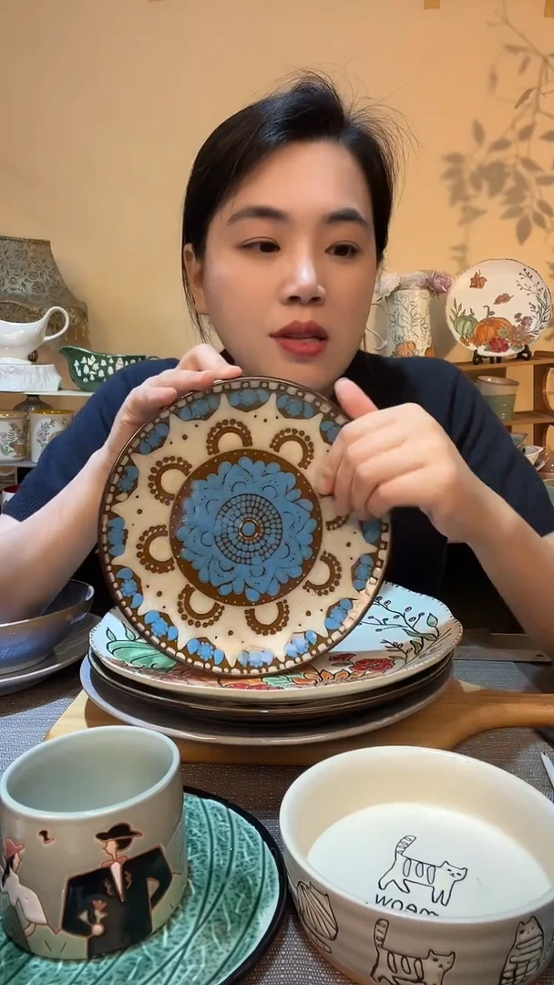 瓷片8英寸盘 微瑕介意勿拍