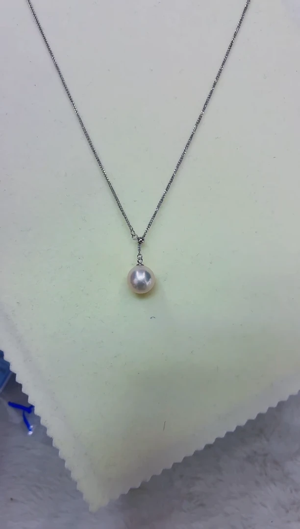 银S925镶嵌DA淡水珍珠Y链10-11 y833