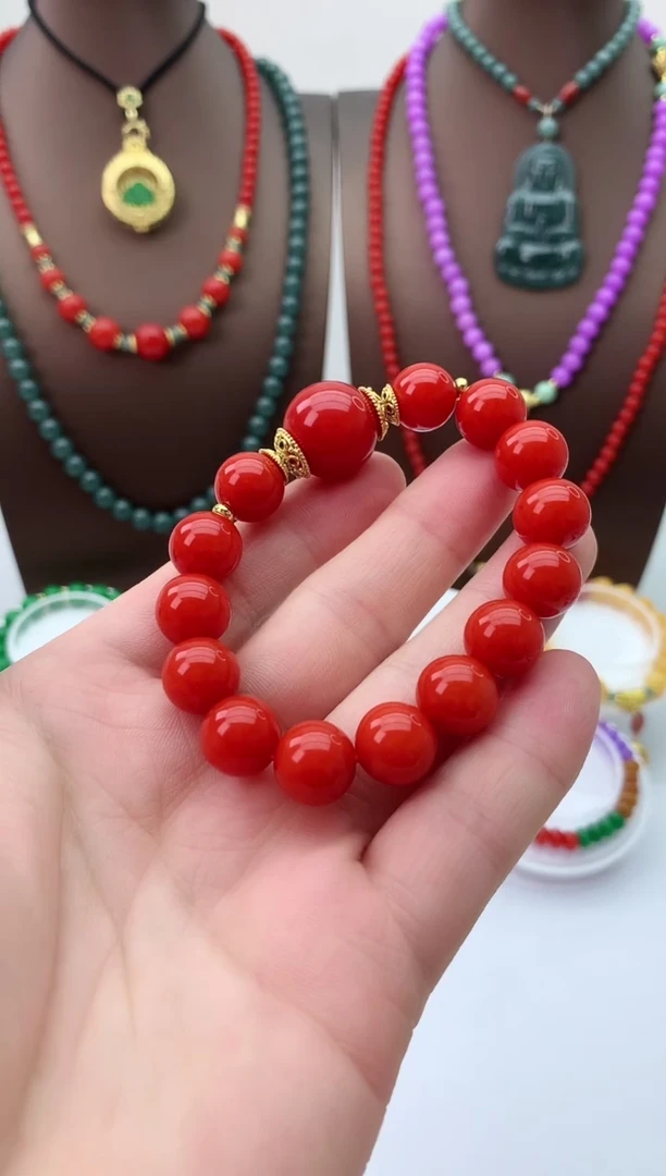 【闪购商品】翡翠手链14K金镶嵌S118手链