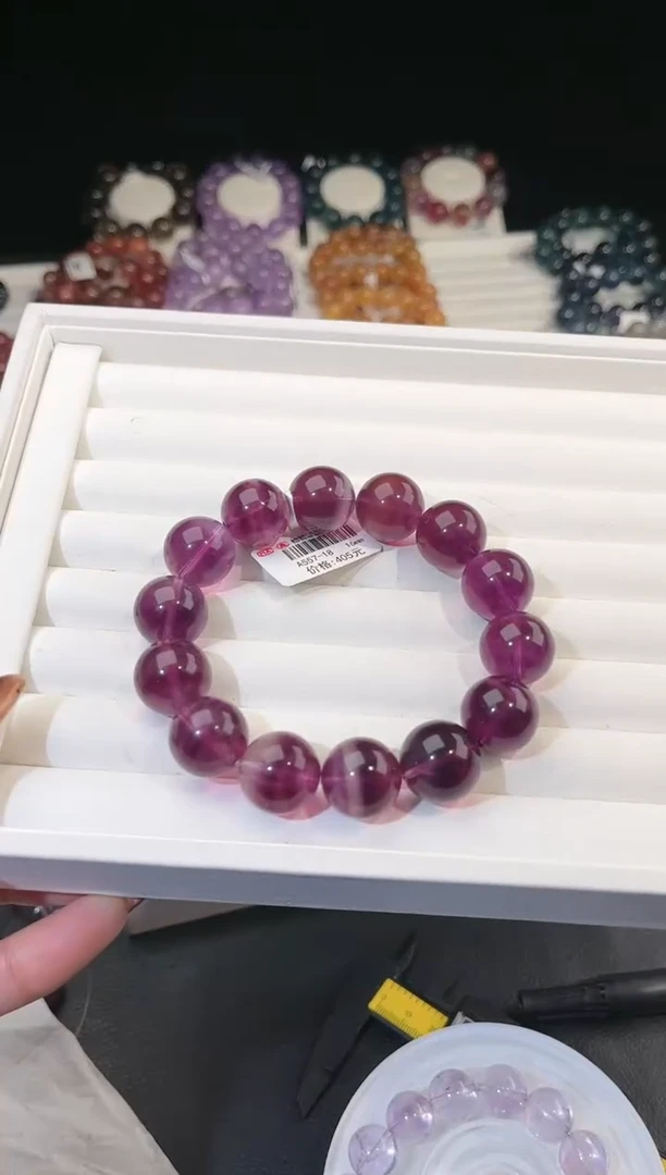 【闪购商品】萤石手链未镶嵌多样性发一紫萤石16mm