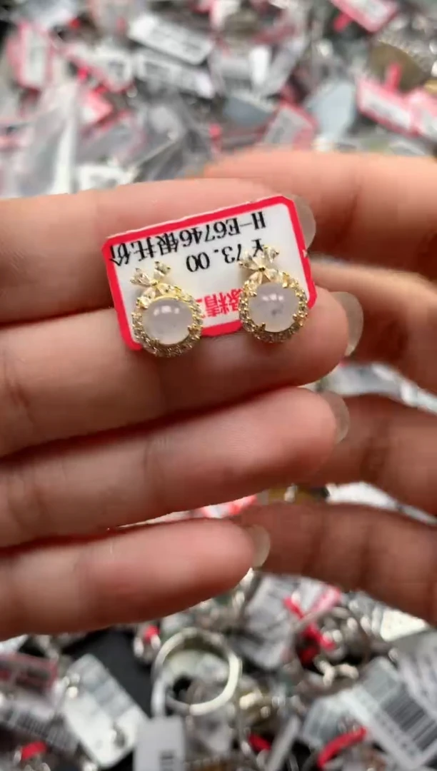 银S925镶嵌戒指翡翠天然A货缅甸翡翠