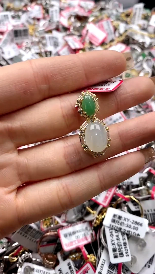 【闪购商品】翡翠戒指银S925镶嵌22222222    1