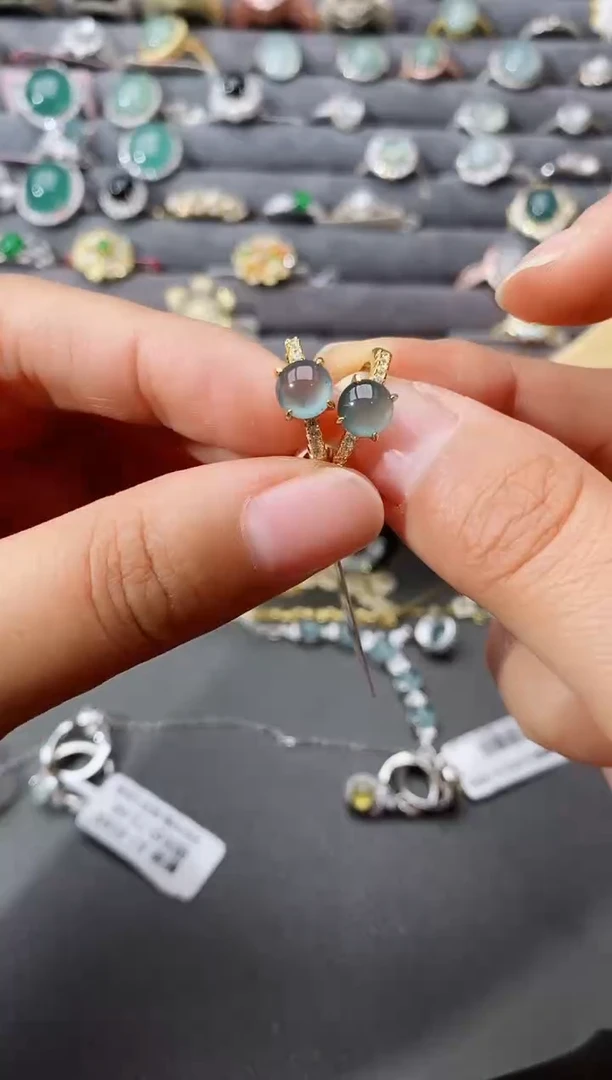 【闪购商品】翡翠戒指银S925镶嵌瑞丽市颜玉珠宝